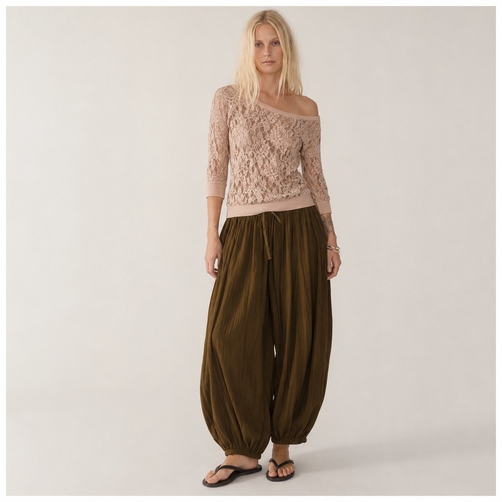 Express Y2K Floral Lace Mesh Top Womens XS Beige Boho Chic Feminine Romantic